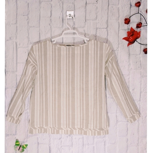 Peace Of‎ Cloth Linen Striped Top - Picture 1 of 4